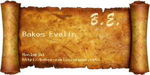 Bakos Evelin névjegykártya